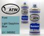 Preview: Ford, Light Sapphire Blue, LV / M6992: 400ml Sprühdose + 400ml Klarlack - Set, von ATW Autoteile West.